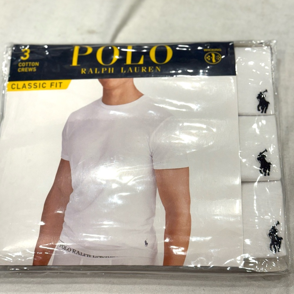 Polo Ralph Lauren 3 cotton Crew  Classic Fit Neck T-Shirt Pack Color White